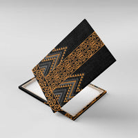 Gold Aotearoa Mangopare Kowhaiwhai and Niho Taniwha Canvas Wall Art Maori New Zealand LT14 With Frame Gold - Polynesian Pride