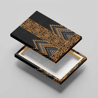Gold Aotearoa Mangopare Kowhaiwhai and Niho Taniwha Canvas Wall Art Maori New Zealand LT14 - Polynesian Pride