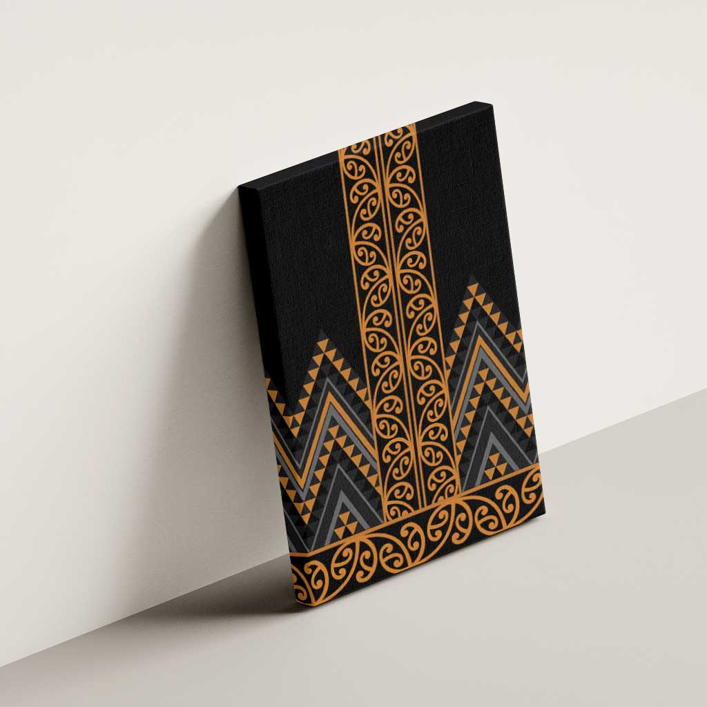 Gold Aotearoa Mangopare Kowhaiwhai and Niho Taniwha Canvas Wall Art Maori New Zealand LT14 - Polynesian Pride