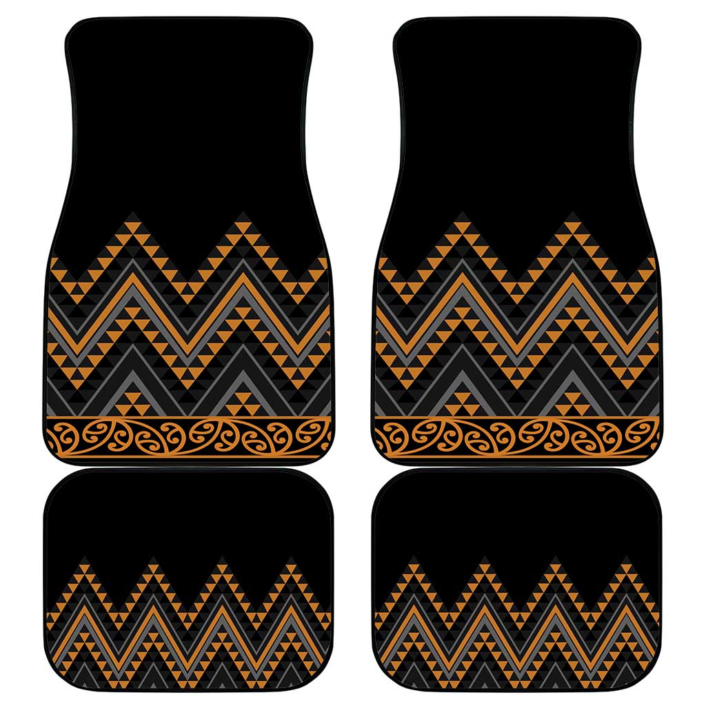 Gold Aotearoa Mangopare Kowhaiwhai and Niho Taniwha Car Mats Maori New Zealand LT14 - Polynesian Pride