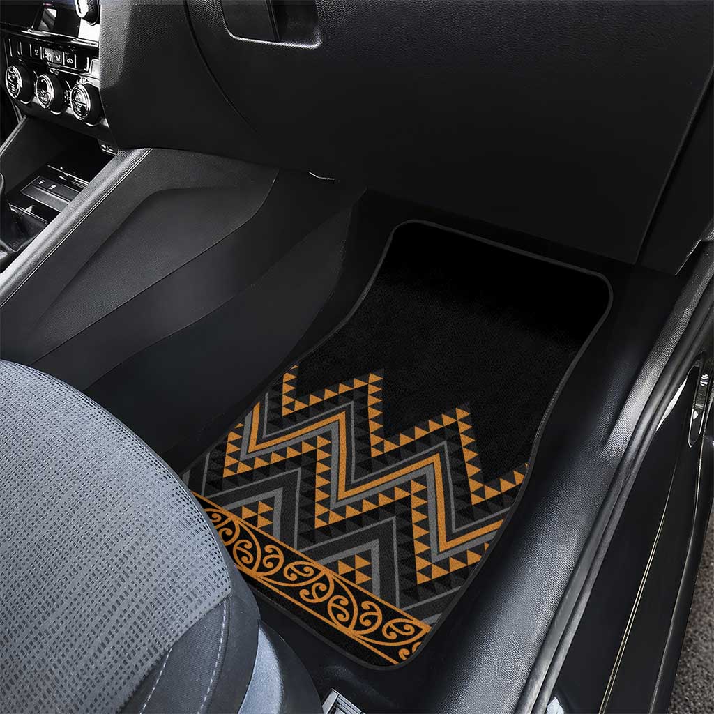 Gold Aotearoa Mangopare Kowhaiwhai and Niho Taniwha Car Mats Maori New Zealand LT14 - Polynesian Pride