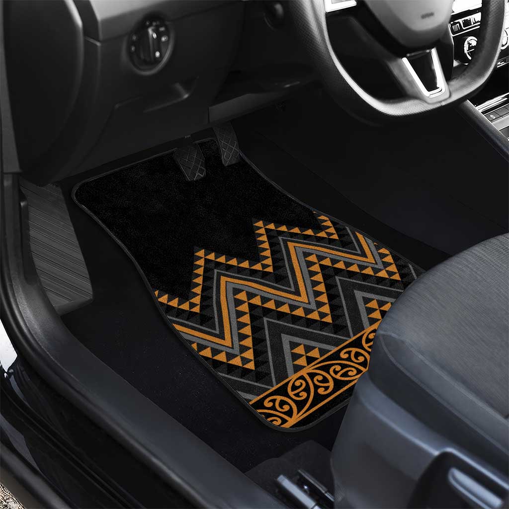 Gold Aotearoa Mangopare Kowhaiwhai and Niho Taniwha Car Mats Maori New Zealand LT14 - Polynesian Pride