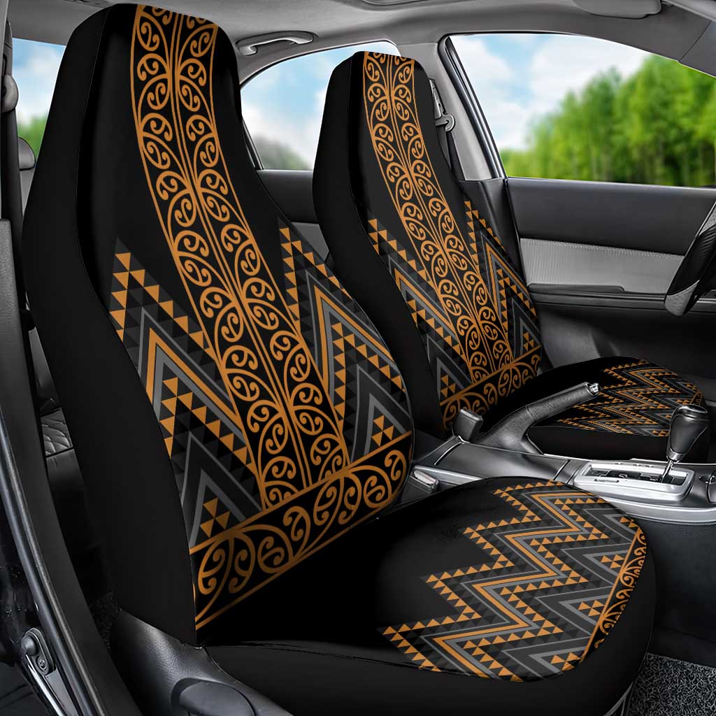 Gold Aotearoa Mangopare Kowhaiwhai and Niho Taniwha Car Seat Cover Maori New Zealand LT14 - Polynesian Pride