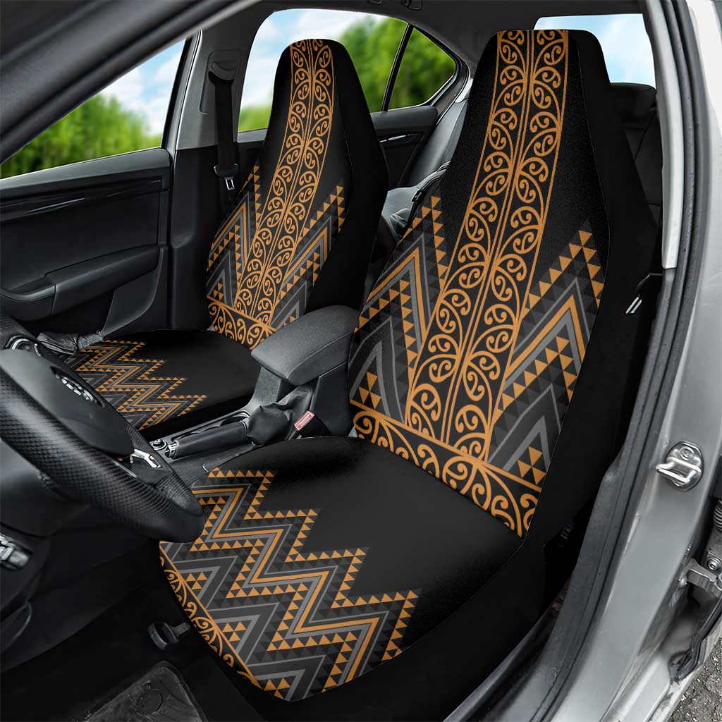 Gold Aotearoa Mangopare Kowhaiwhai and Niho Taniwha Car Seat Cover Maori New Zealand LT14 - Polynesian Pride