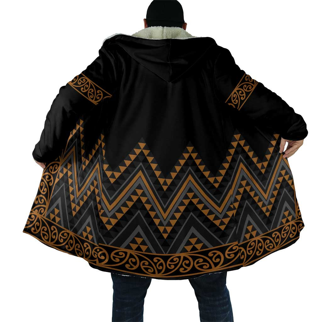 Gold Aotearoa Mangopare Kowhaiwhai Niho Taniwha Cloak Maori New Zealand LT14 - Polynesian Pride