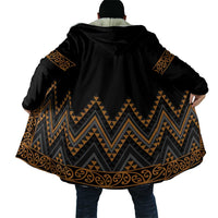 Gold Aotearoa Mangopare Kowhaiwhai Niho Taniwha Cloak Maori New Zealand LT14 - Polynesian Pride