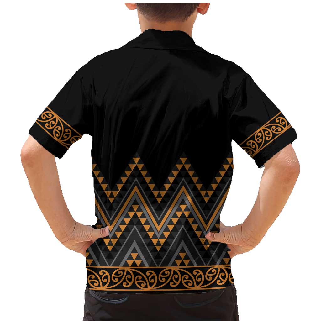 Gold Aotearoa Mangopare Kowhaiwhai and Niho Taniwha Family Matching Mermaid Dress and Hawaiian Shirt Maori New Zealand LT14 - Polynesian Pride
