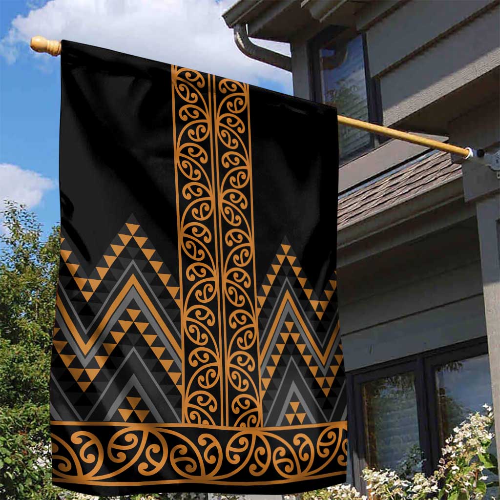 Gold Aotearoa Mangopare Kowhaiwhai and Niho Taniwha Garden Flag Maori New Zealand LT14 - Polynesian Pride