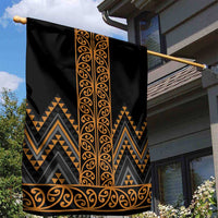 Gold Aotearoa Mangopare Kowhaiwhai and Niho Taniwha Garden Flag Maori New Zealand LT14 - Polynesian Pride