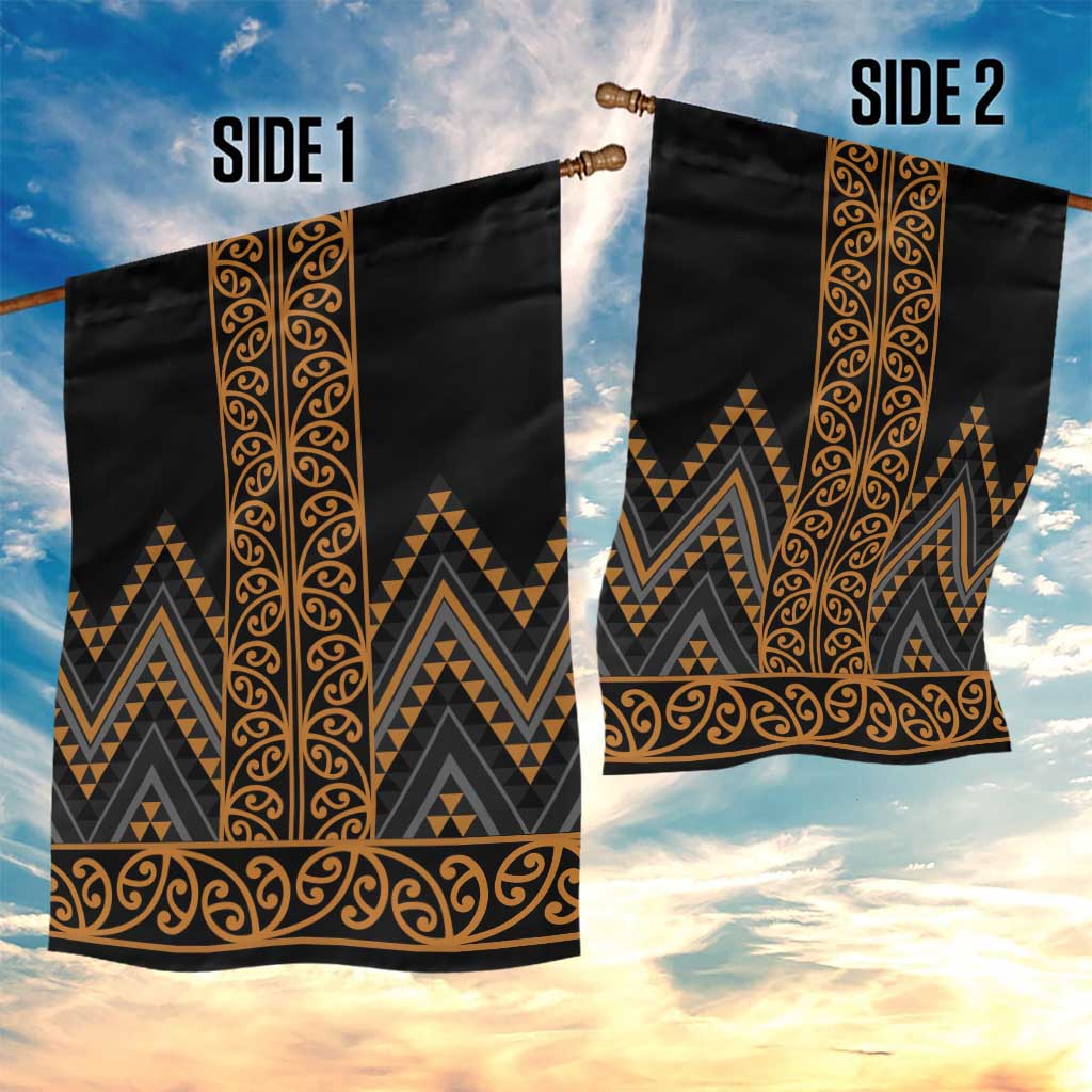 Gold Aotearoa Mangopare Kowhaiwhai and Niho Taniwha Garden Flag Maori New Zealand LT14 - Polynesian Pride