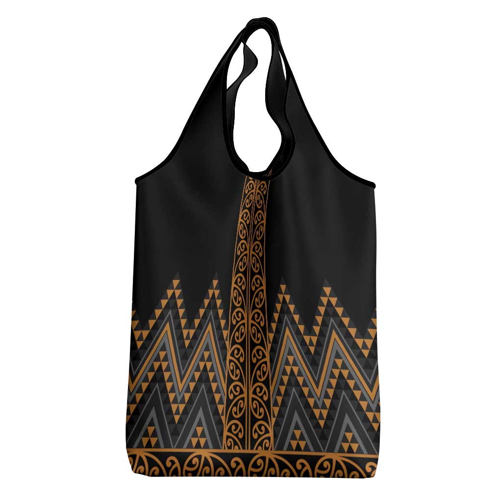 Gold Aotearoa Mangopare Kowhaiwhai and Niho Taniwha Grocery Bag Maori New Zealand LT14 - Polynesian Pride