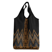 Gold Aotearoa Mangopare Kowhaiwhai and Niho Taniwha Grocery Bag Maori New Zealand LT14 - Polynesian Pride
