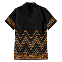 Gold Aotearoa Mangopare Kowhaiwhai and Niho Taniwha Hawaiian Shirt Maori New Zealand LT14 - Polynesian Pride