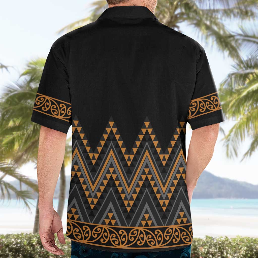 Gold Aotearoa Mangopare Kowhaiwhai and Niho Taniwha Hawaiian Shirt Maori New Zealand LT14 - Polynesian Pride