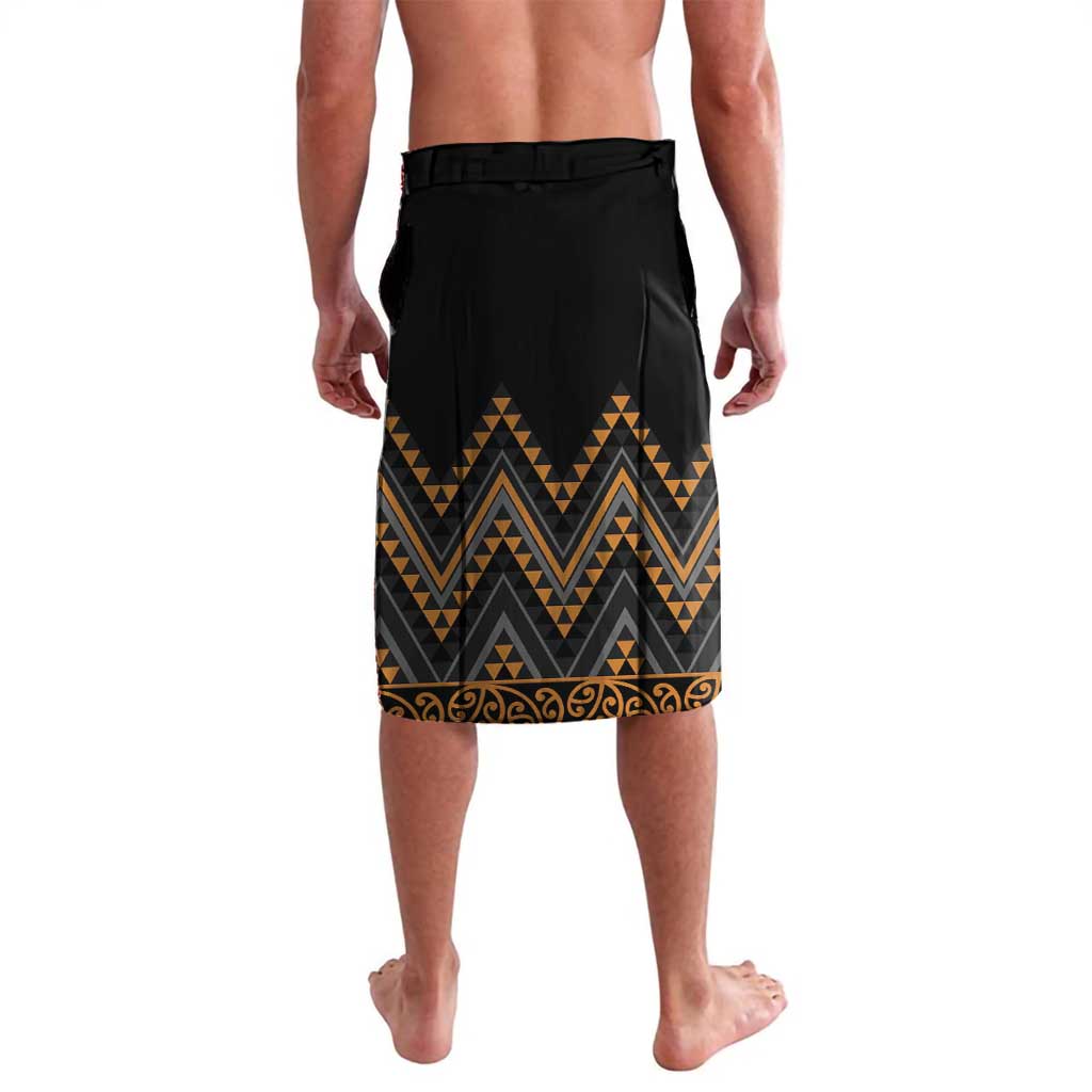 Gold Aotearoa Mangopare Kowhaiwhai and Niho Taniwha Lavalava Maori New Zealand LT14 - Polynesian Pride