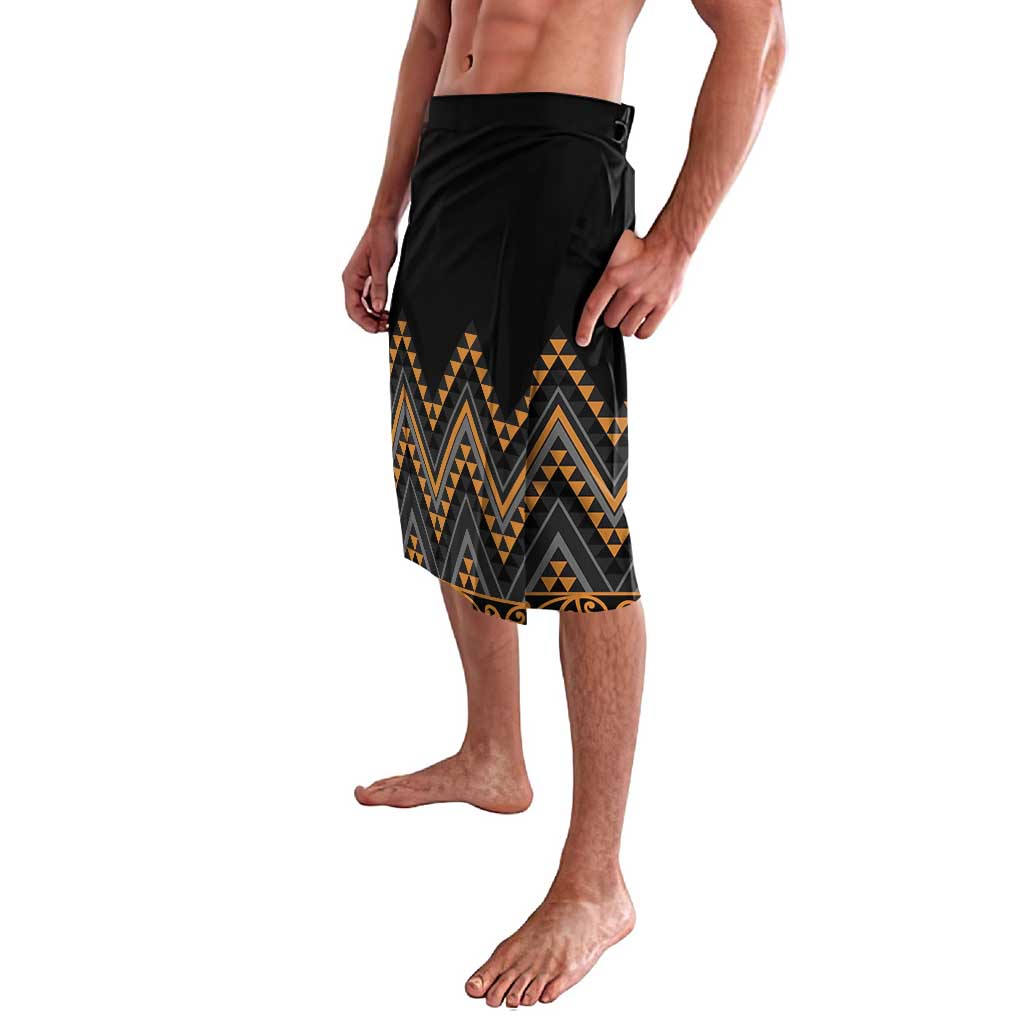 Gold Aotearoa Mangopare Kowhaiwhai and Niho Taniwha Lavalava Maori New Zealand LT14 - Polynesian Pride