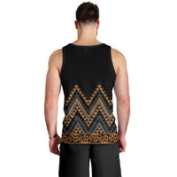 Gold Aotearoa Mangopare Kowhaiwhai and Niho Taniwha Men Tank Top Maori New Zealand LT14 - Polynesian Pride