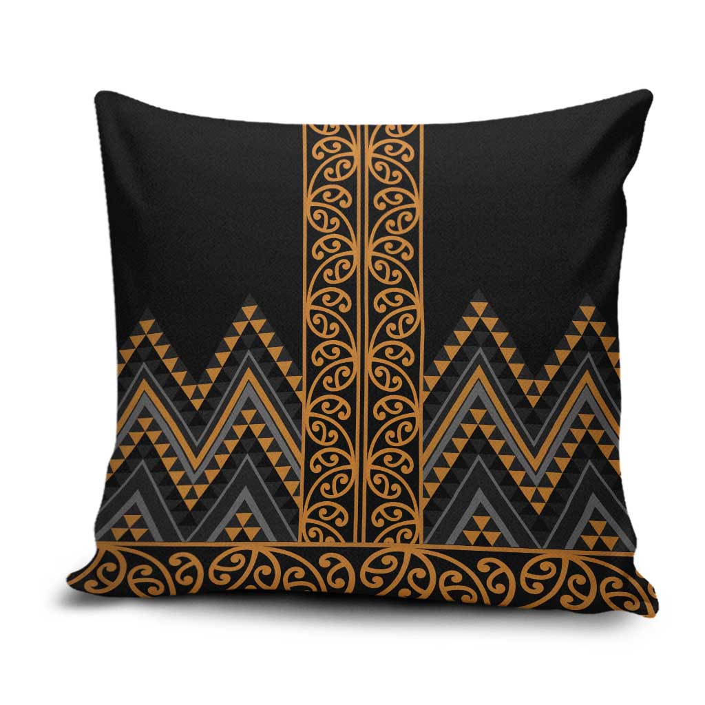 Gold Aotearoa Mangopare Kowhaiwhai Niho Taniwha Pillow Cover Maori New Zealand LT14 Gold - Polynesian Pride