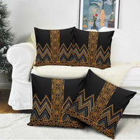 Gold Aotearoa Mangopare Kowhaiwhai Niho Taniwha Pillow Cover Maori New Zealand LT14 - Polynesian Pride