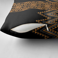 Gold Aotearoa Mangopare Kowhaiwhai Niho Taniwha Pillow Cover Maori New Zealand LT14 - Polynesian Pride