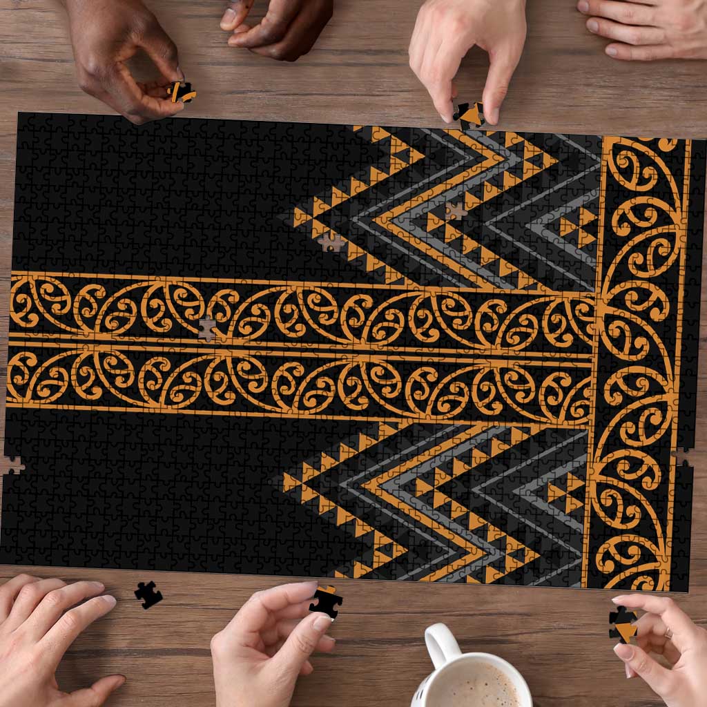 Gold Aotearoa Mangopare Kowhaiwhai Niho Taniwha Puzzle Maori New Zealand LT14 - Polynesian Pride