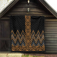 Gold Aotearoa Mangopare Kowhaiwhai and Niho Taniwha Quilt Maori New Zealand LT14 - Polynesian Pride