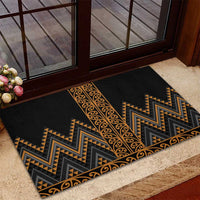 Gold Aotearoa Mangopare Kowhaiwhai and Niho Taniwha Rubber Doormat Maori New Zealand LT14 - Polynesian Pride