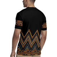 Gold Aotearoa Mangopare Kowhaiwhai and Niho Taniwha Rugby Jersey Maori New Zealand LT14 - Polynesian Pride