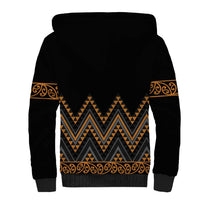 Gold Aotearoa Mangopare Kowhaiwhai and Niho Taniwha Sherpa Hoodie Maori New Zealand LT14 - Polynesian Pride