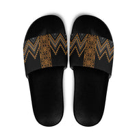 Gold Aotearoa Mangopare Kowhaiwhai Niho Taniwha Slide Sandals Maori New Zealand LT14 Gold - Polynesian Pride