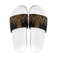 Gold Aotearoa Mangopare Kowhaiwhai Niho Taniwha Slide Sandals Maori New Zealand LT14 Gold - Polynesian Pride