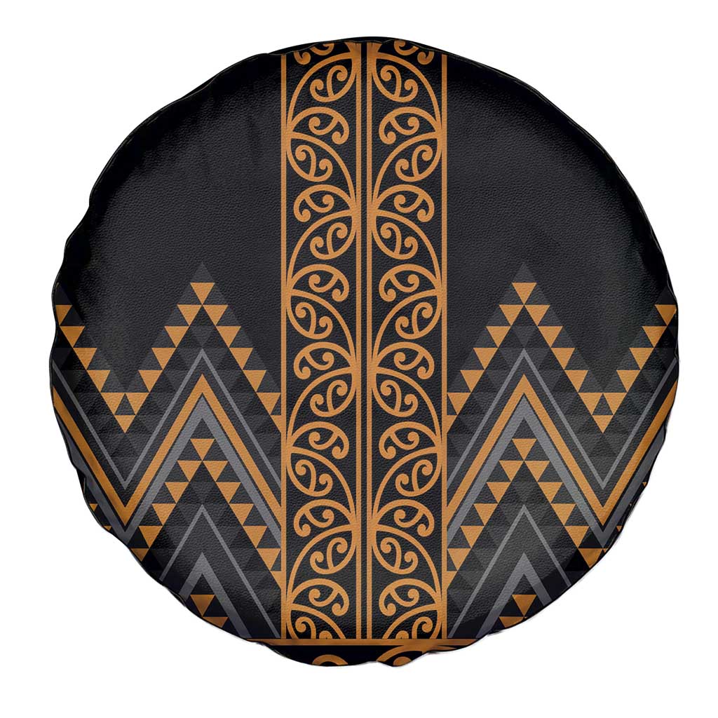Gold Aotearoa Mangopare Kowhaiwhai and Niho Taniwha Spare Tire Cover Maori New Zealand LT14 - Polynesian Pride
