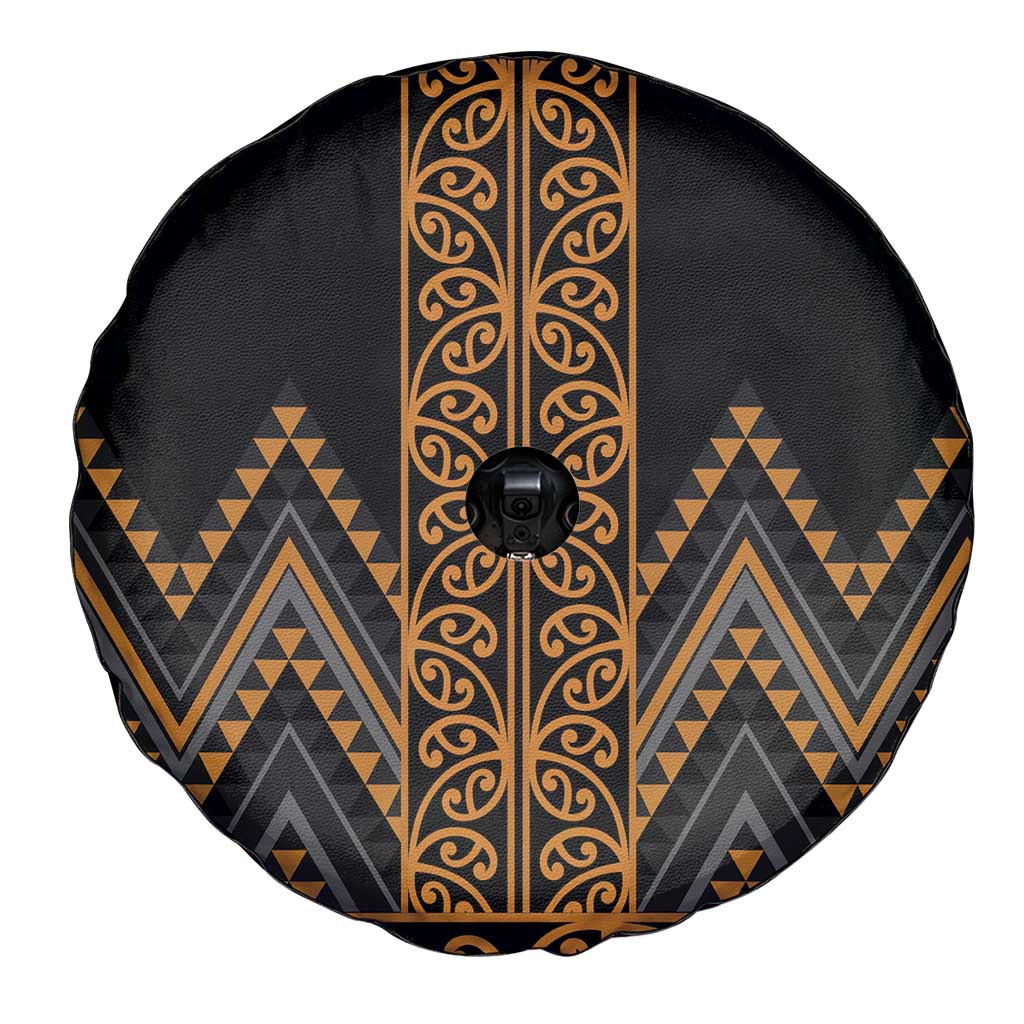 Gold Aotearoa Mangopare Kowhaiwhai and Niho Taniwha Spare Tire Cover Maori New Zealand LT14 - Polynesian Pride
