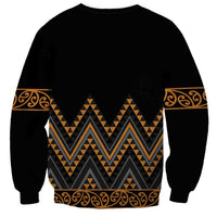 Gold Aotearoa Mangopare Kowhaiwhai and Niho Taniwha Sweatshirt Maori New Zealand LT14 - Polynesian Pride