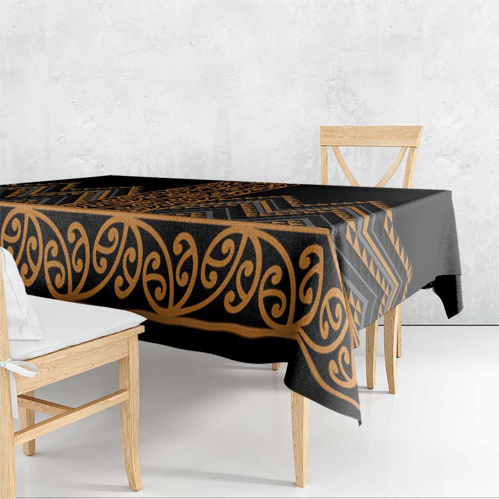 Gold Aotearoa Mangopare Kowhaiwhai and Niho Taniwha Tablecloth Maori New Zealand LT14 - Polynesian Pride