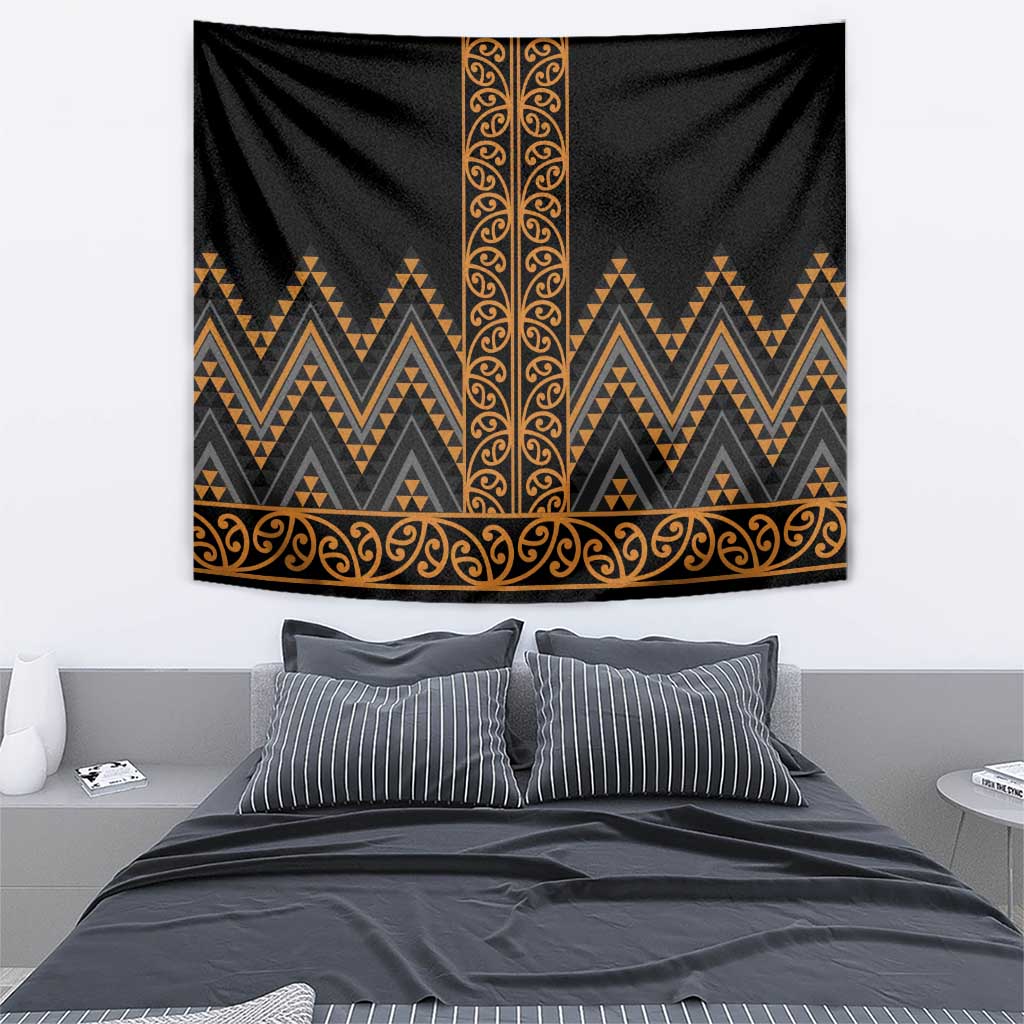 Gold Aotearoa Mangopare Kowhaiwhai and Niho Taniwha Tapestry Maori New Zealand LT14 - Polynesian Pride