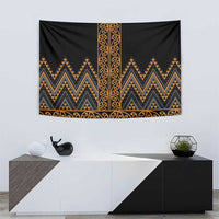 Gold Aotearoa Mangopare Kowhaiwhai and Niho Taniwha Tapestry Maori New Zealand LT14 - Polynesian Pride