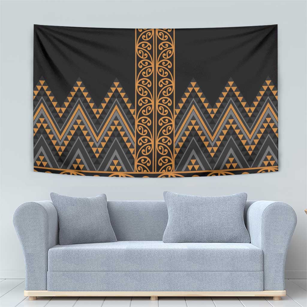 Gold Aotearoa Mangopare Kowhaiwhai and Niho Taniwha Tapestry Maori New Zealand LT14 - Polynesian Pride