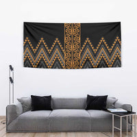Gold Aotearoa Mangopare Kowhaiwhai and Niho Taniwha Tapestry Maori New Zealand LT14 - Polynesian Pride