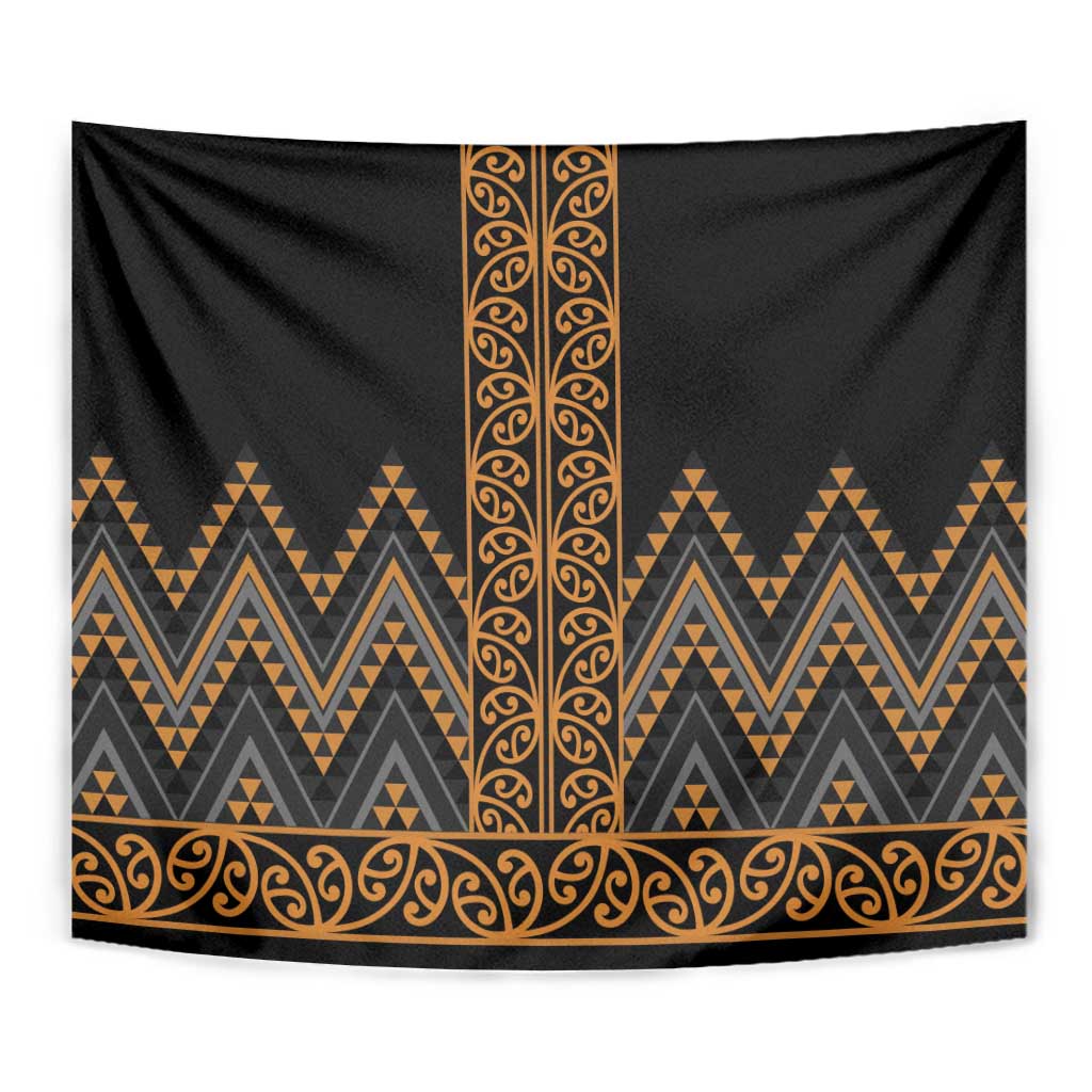 Gold Aotearoa Mangopare Kowhaiwhai and Niho Taniwha Tapestry Maori New Zealand LT14 - Polynesian Pride