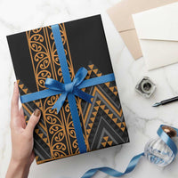Gold Aotearoa Mangopare Kowhaiwhai and Niho Taniwha Wrapping Paper Maori New Zealand LT14 - Polynesian Pride