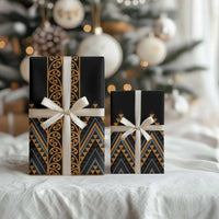 Gold Aotearoa Mangopare Kowhaiwhai and Niho Taniwha Wrapping Paper Maori New Zealand LT14 - Polynesian Pride
