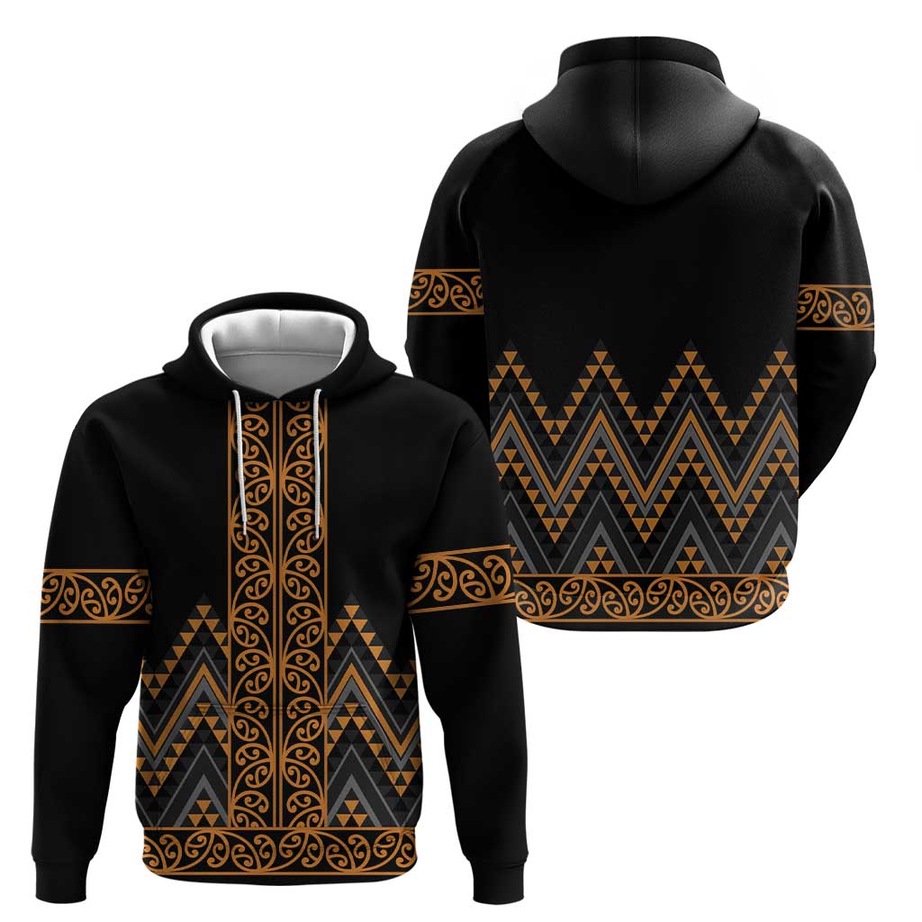 Gold Aotearoa Mangopare Kowhaiwhai and Niho Taniwha Zip Hoodie Maori New Zealand LT14 - Polynesian Pride