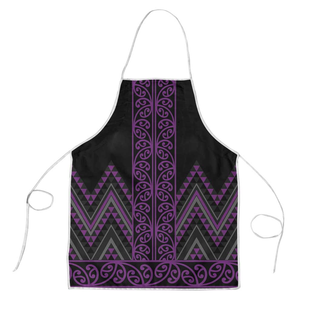 Purple Aotearoa Mangopare Kowhaiwhai Niho Taniwha Apron Maori New Zealand LT14 Purple - Polynesian Pride