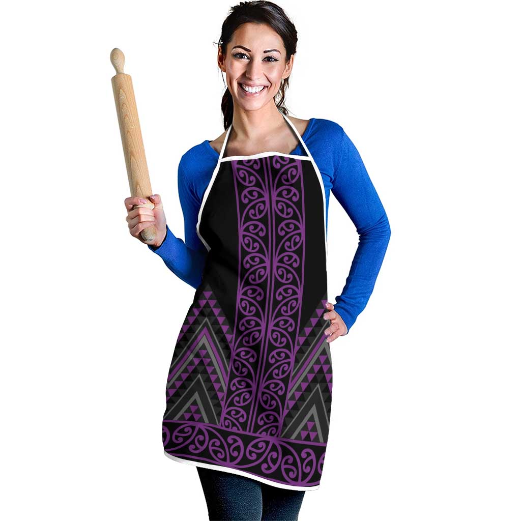 Purple Aotearoa Mangopare Kowhaiwhai Niho Taniwha Apron Maori New Zealand LT14 - Polynesian Pride