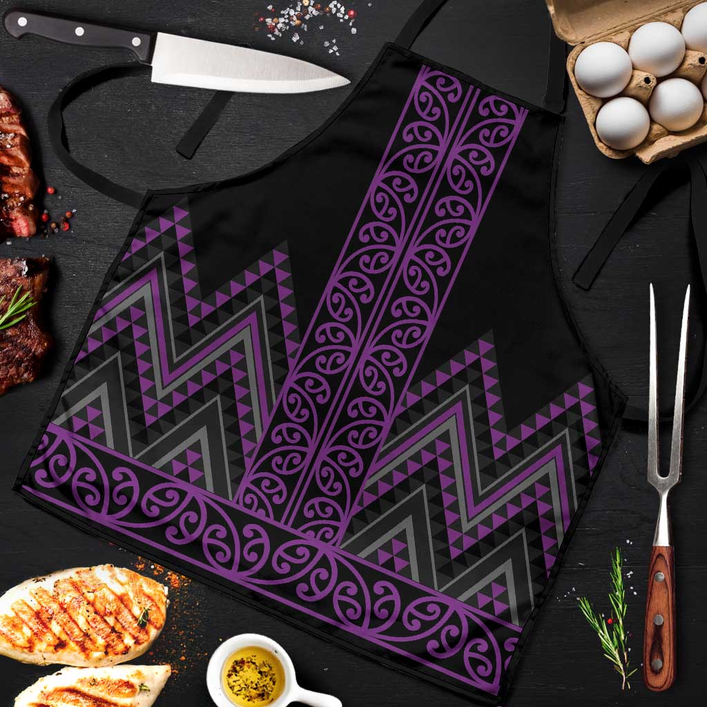 Purple Aotearoa Mangopare Kowhaiwhai Niho Taniwha Apron Maori New Zealand LT14 Purple - Polynesian Pride