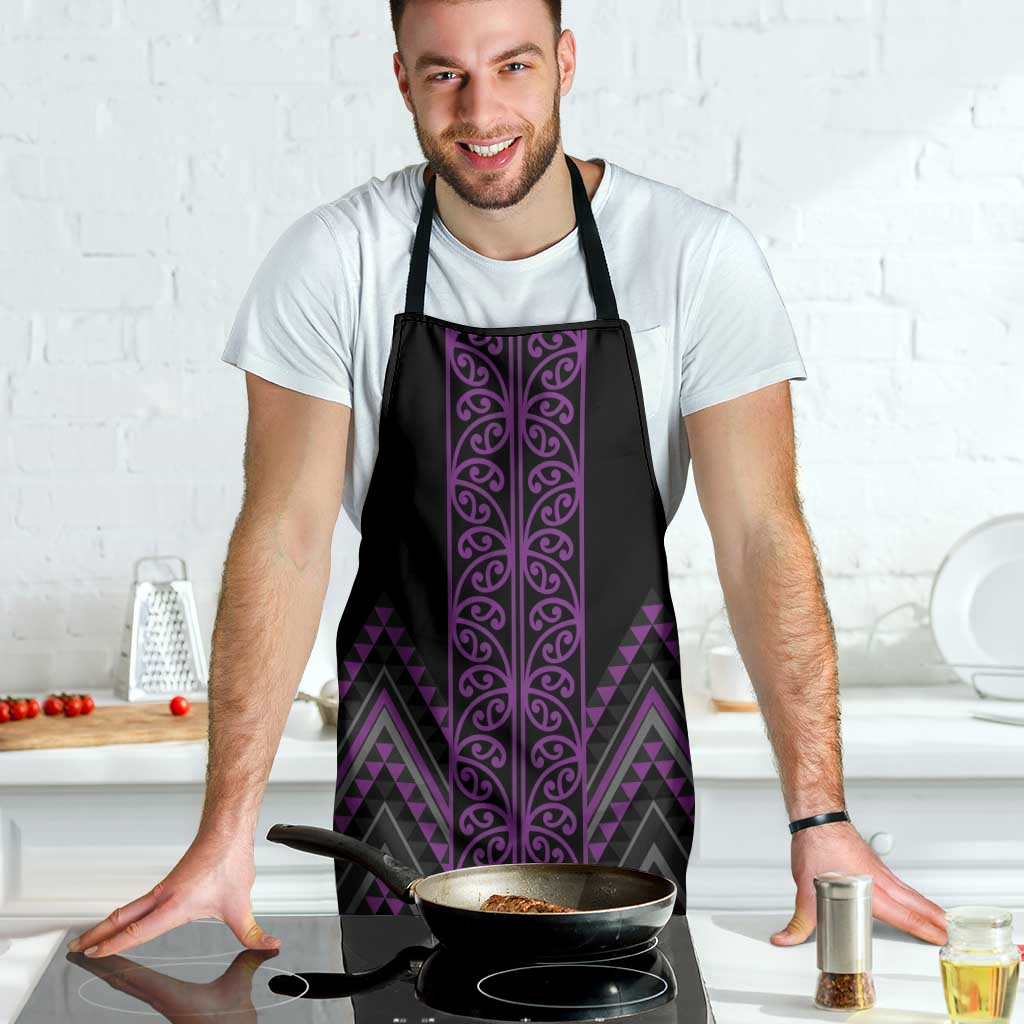 Purple Aotearoa Mangopare Kowhaiwhai Niho Taniwha Apron Maori New Zealand LT14 - Polynesian Pride