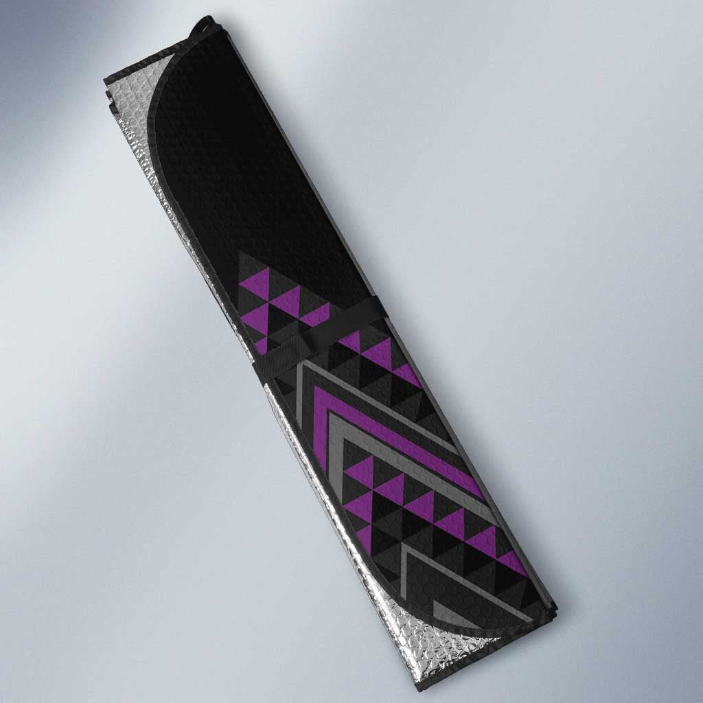 Purple Aotearoa Mangopare Kowhaiwhai Niho Taniwha Auto Sun Shade Maori New Zealand LT14 - Polynesian Pride