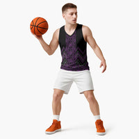 Purple Aotearoa Mangopare Kowhaiwhai Niho Taniwha Basketball Jersey Maori New Zealand LT14 - Polynesian Pride