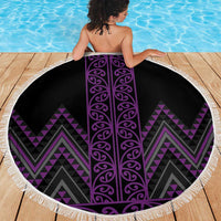Purple Aotearoa Mangopare Kowhaiwhai and Niho Taniwha Beach Blanket Maori New Zealand LT14 - Polynesian Pride